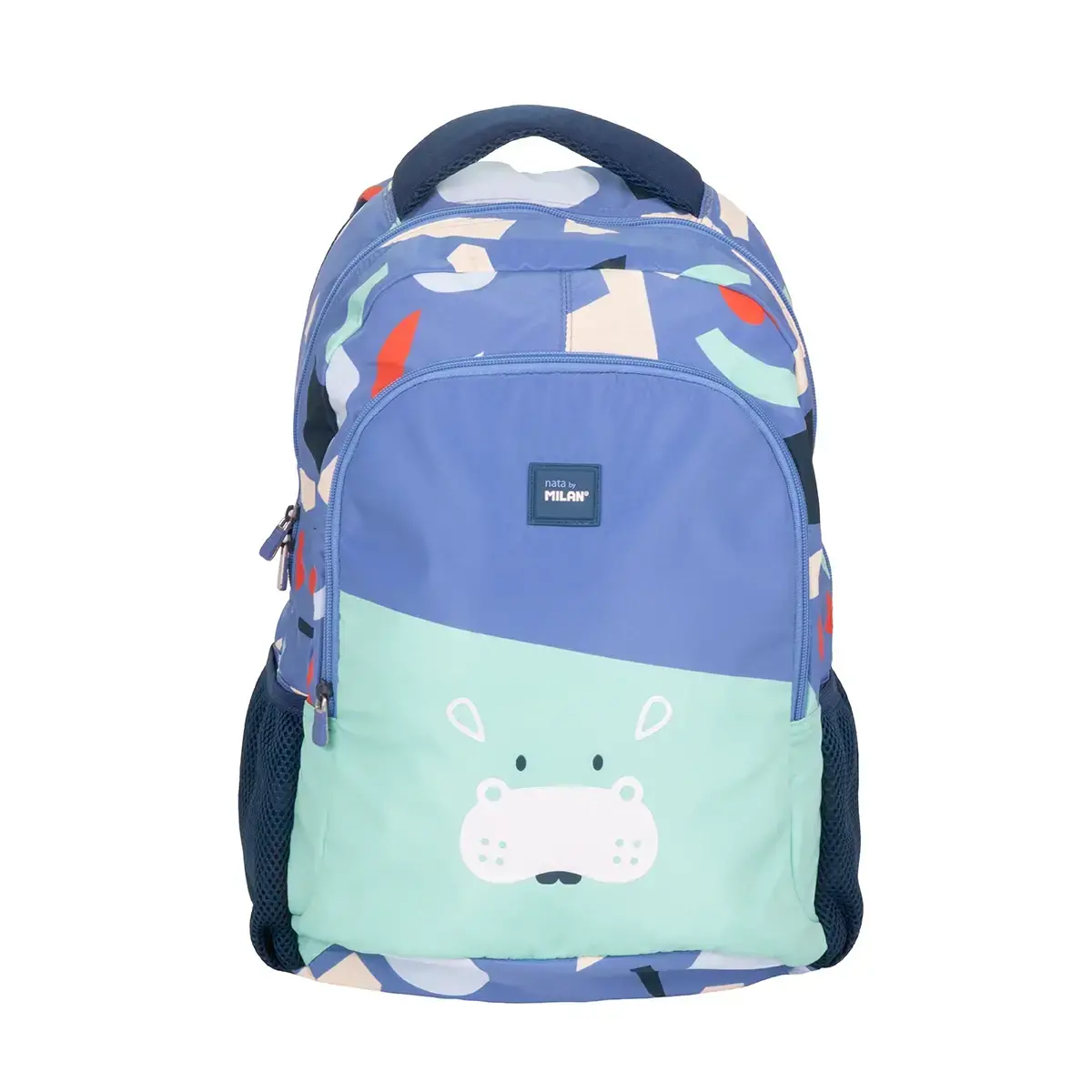 2 fermuarlı okul sırt çantası (21 L) Fun Animals özel serisi, mavi