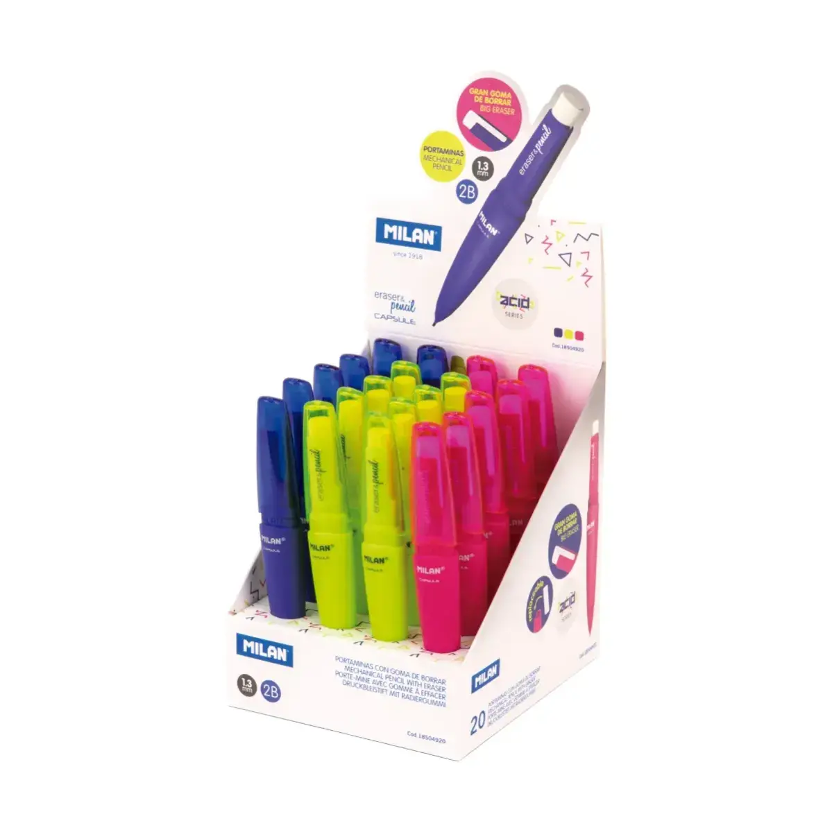 Teşhir kutusu 20 CAPSULE mekanik kalem 1.3mm 2B