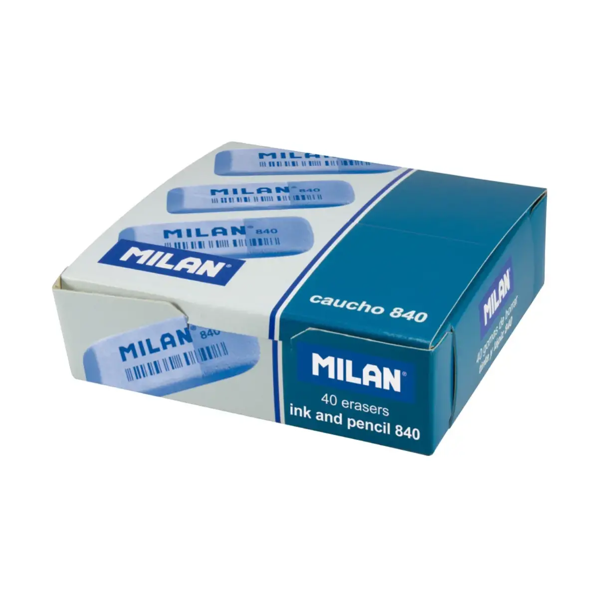 Kutu 40 çift use bevelled kauçuk silgi 840 (pembe - mavi)