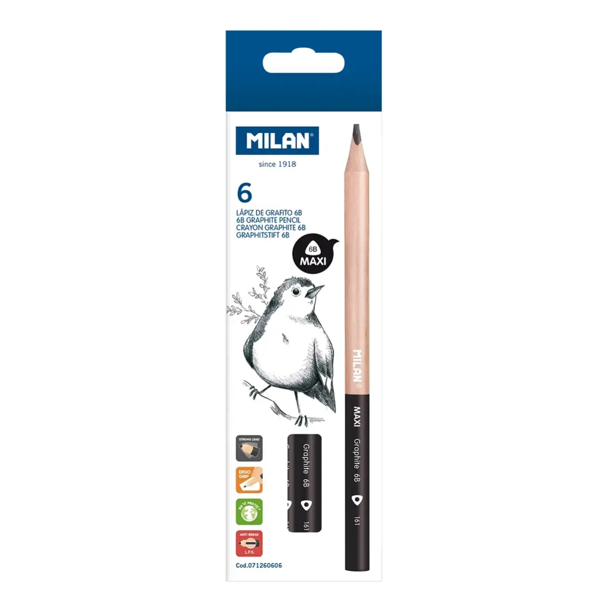 Kutu 6 üçgen MAXI 6B grafit kalem