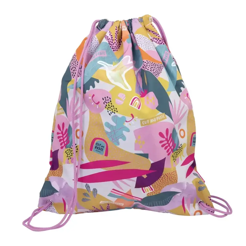 Big drawstring sırt çantası Cut ve Paste, pembe