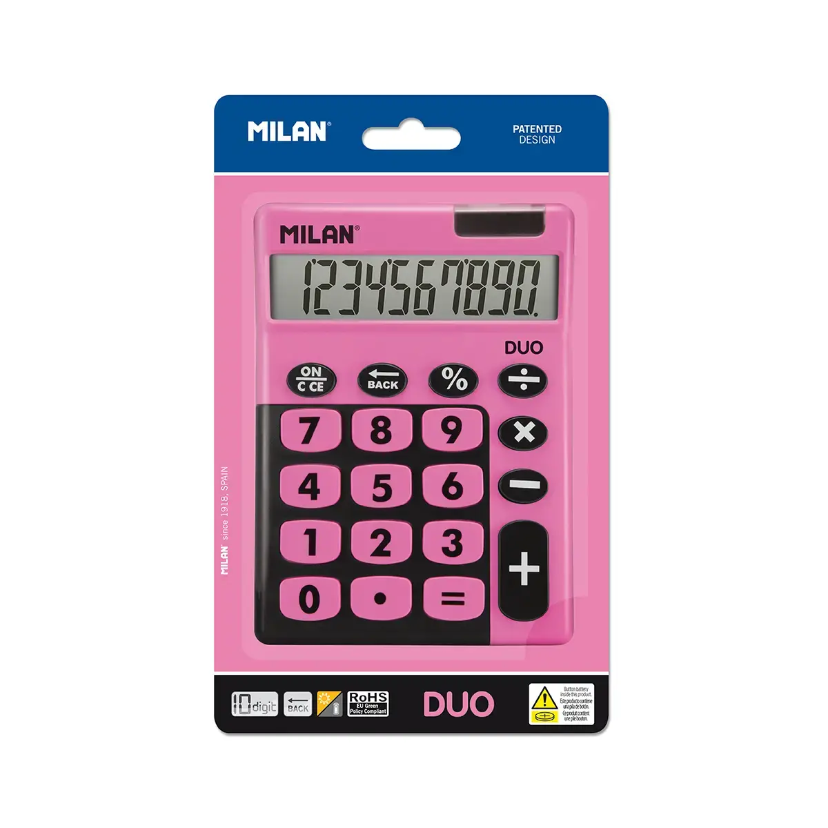 blister 10-digit masa üstü hesap makinesi Duo, pembe