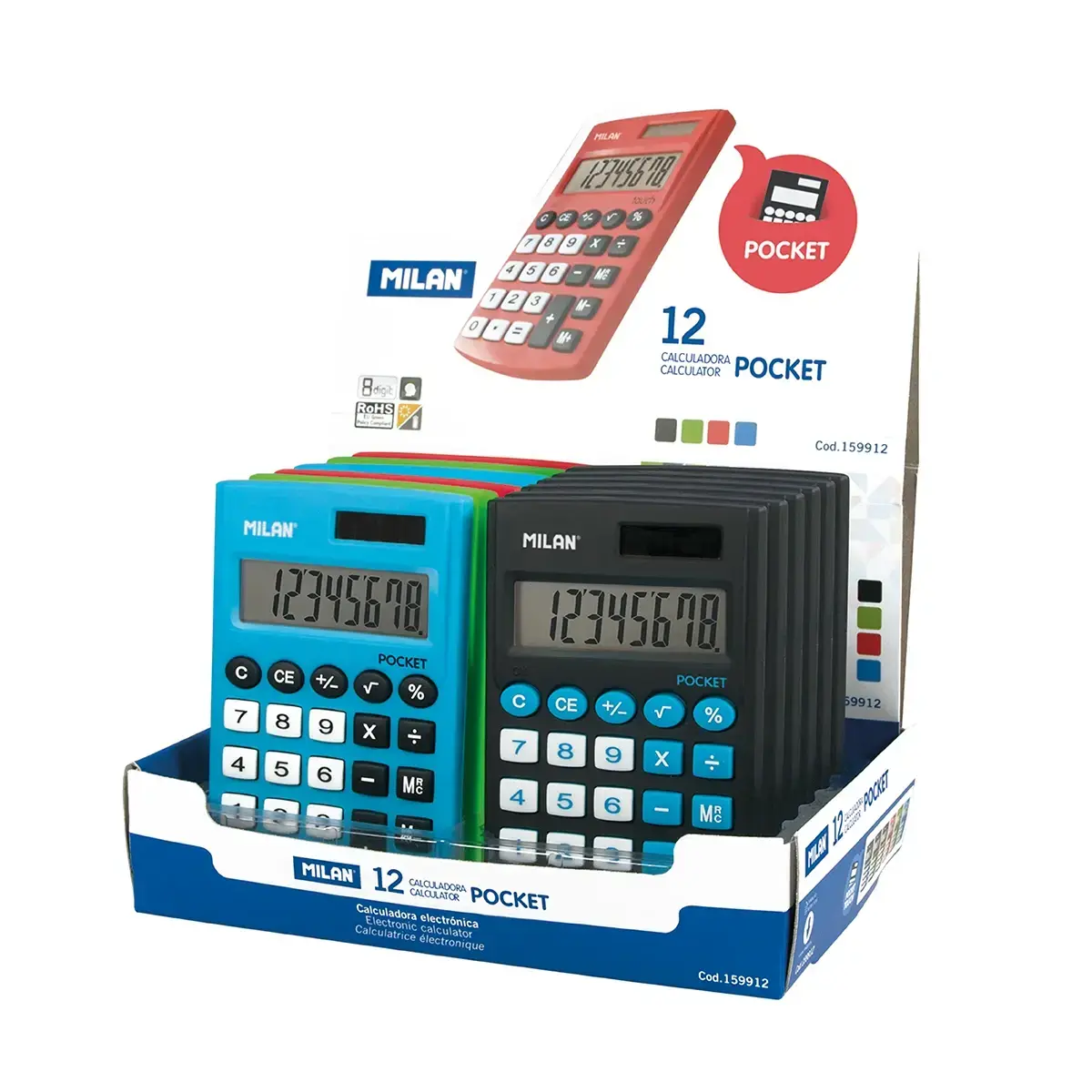 Teşhir kutusu 12 calculators 8-digit Cepli