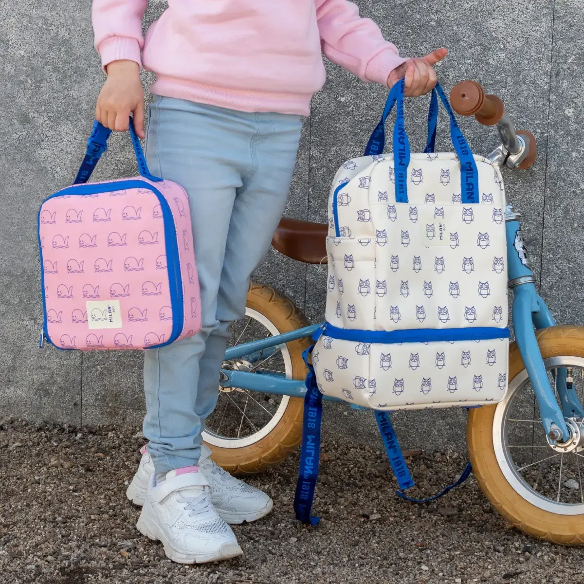 MILAN Borsa Termica Porta Alimenti Piccola 0.3L - Design Retrò Balene, Rosa, Collezione 460 Since 1918