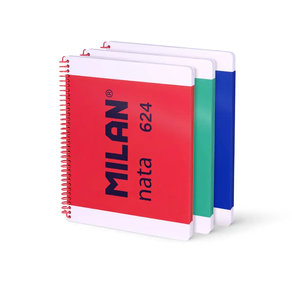 3'lü A4 Telli Defter sert kapaklı, çizgili kağıt (7 mm), 80 yaprak 95 gr/m², MILAN nata® 624 1918 koleksiyonu