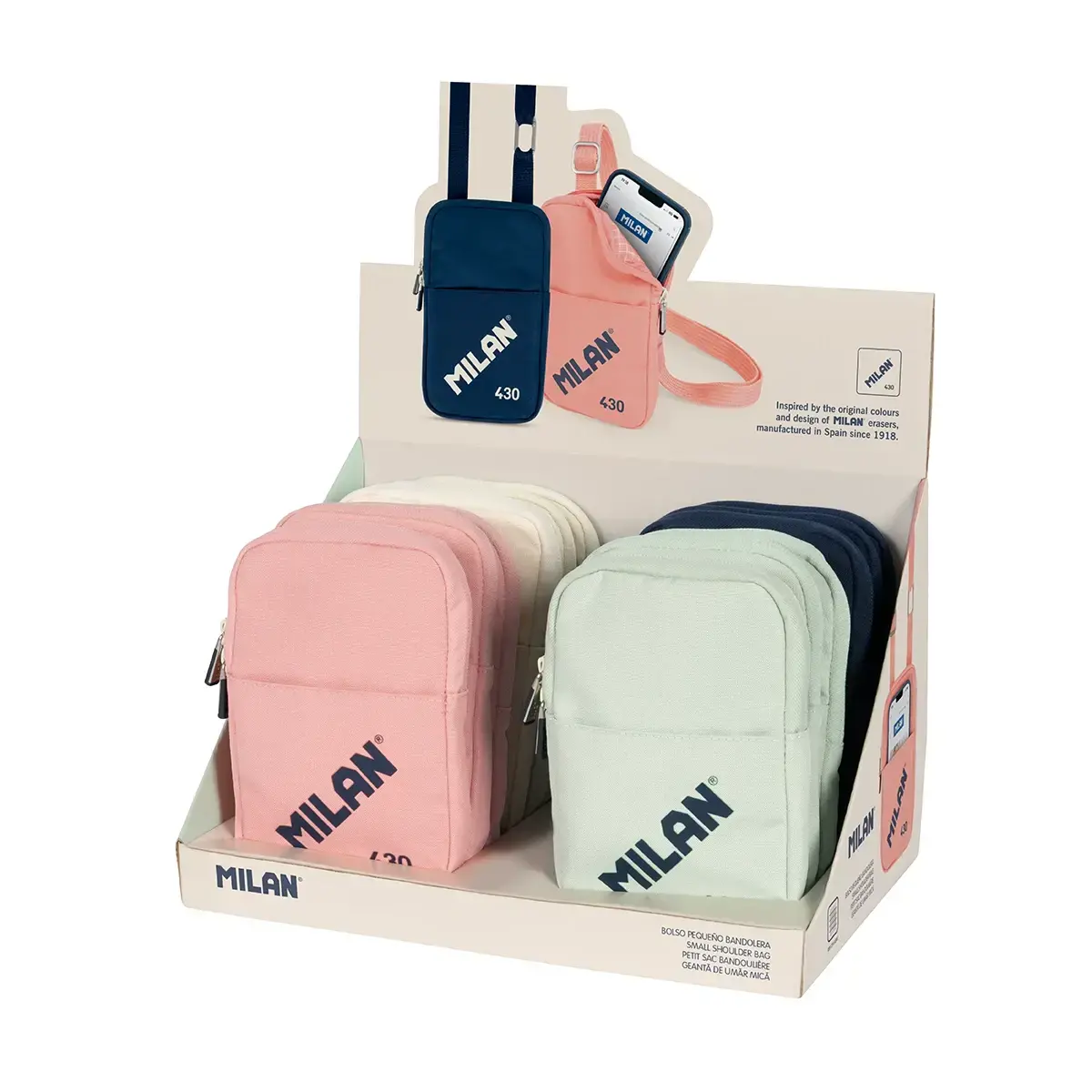 Teşhir kutusu 12 Küçük crossbody bags MILAN 430 1918, karışık renkler