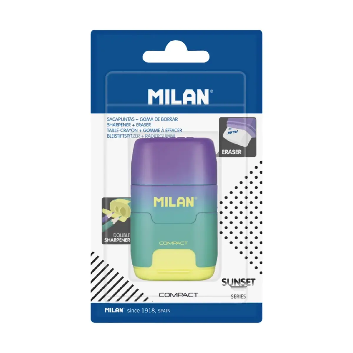 blister silgi ve kalem kalemtıraş COMPACT Sunset turkuaz