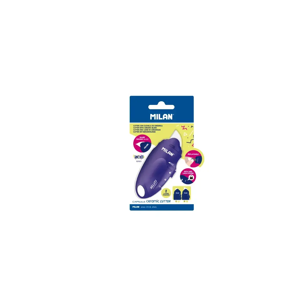 blister CAPSULE ceramic blade maket bıçağı Acid serisi, mavi