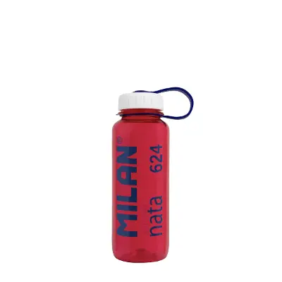 MILAN Tritan Nata® 624 Reusable Bottle - 1 Liter, BPA-Free, Transparent With Blue Cap