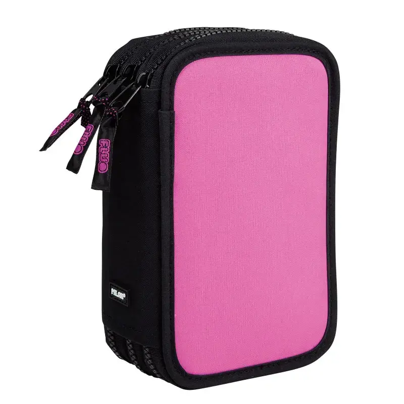 dolu triple decker kalemlik Compact Fluo, pembe