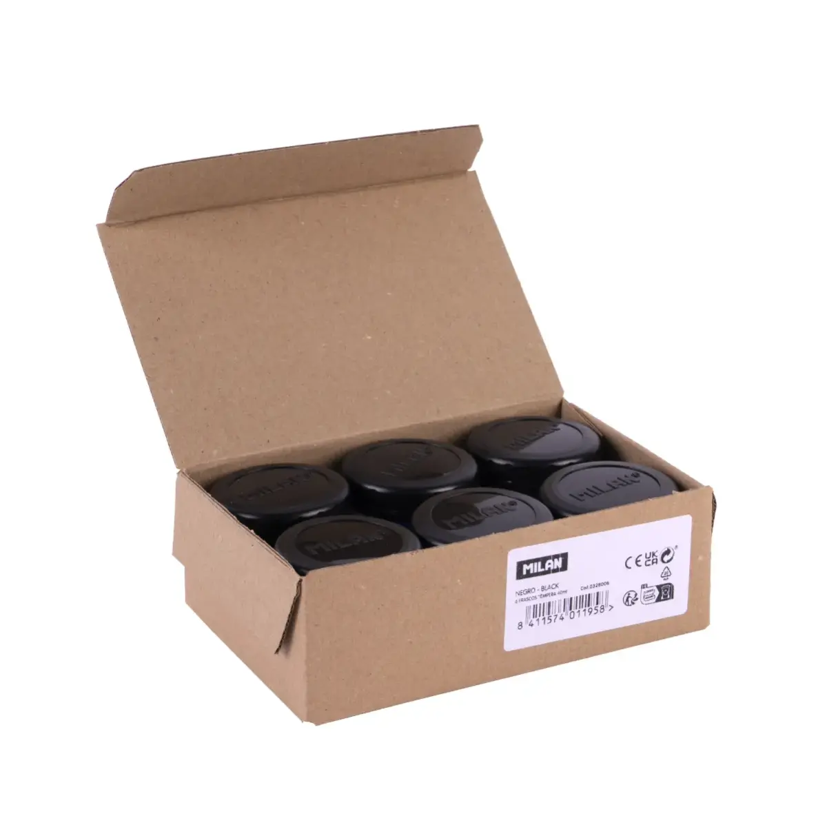 Kutu 6 jars 40 ml poster boyası, siyah