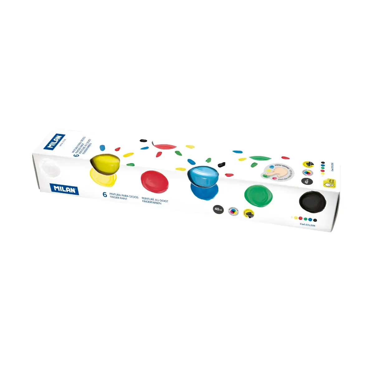 Kutu 6 pots basic renkler 40 ml parmak boyası
