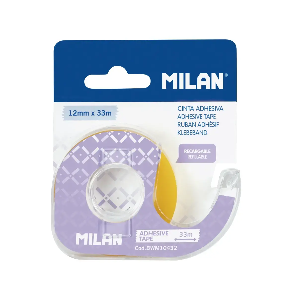 Yapışkanlı Bant (Şeffaf Açık Sarı) 12 mm x 33 m (Blister Dispenser)