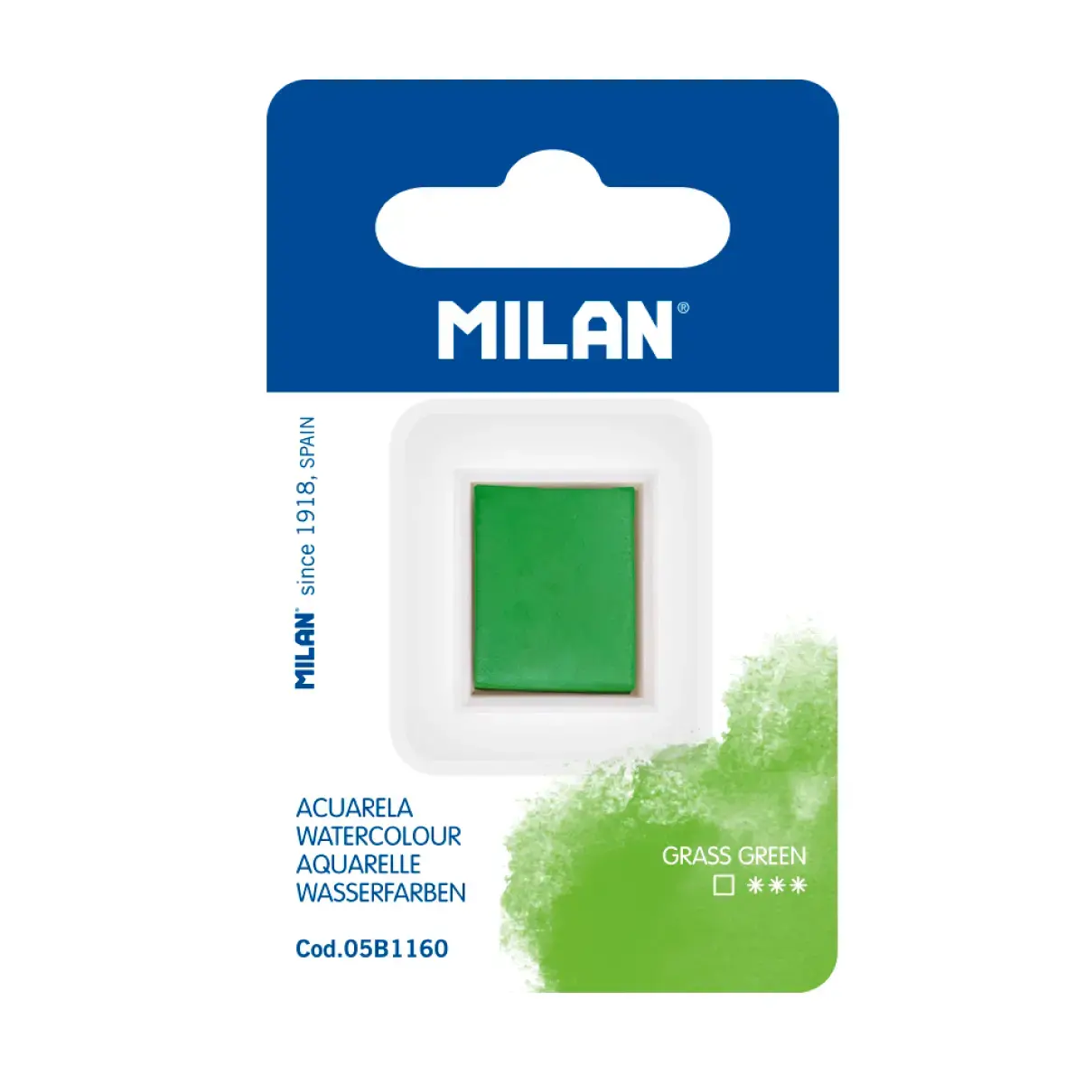 MILAN Art Suluboya Dolgusu (yarım tablet), çimen yeşili