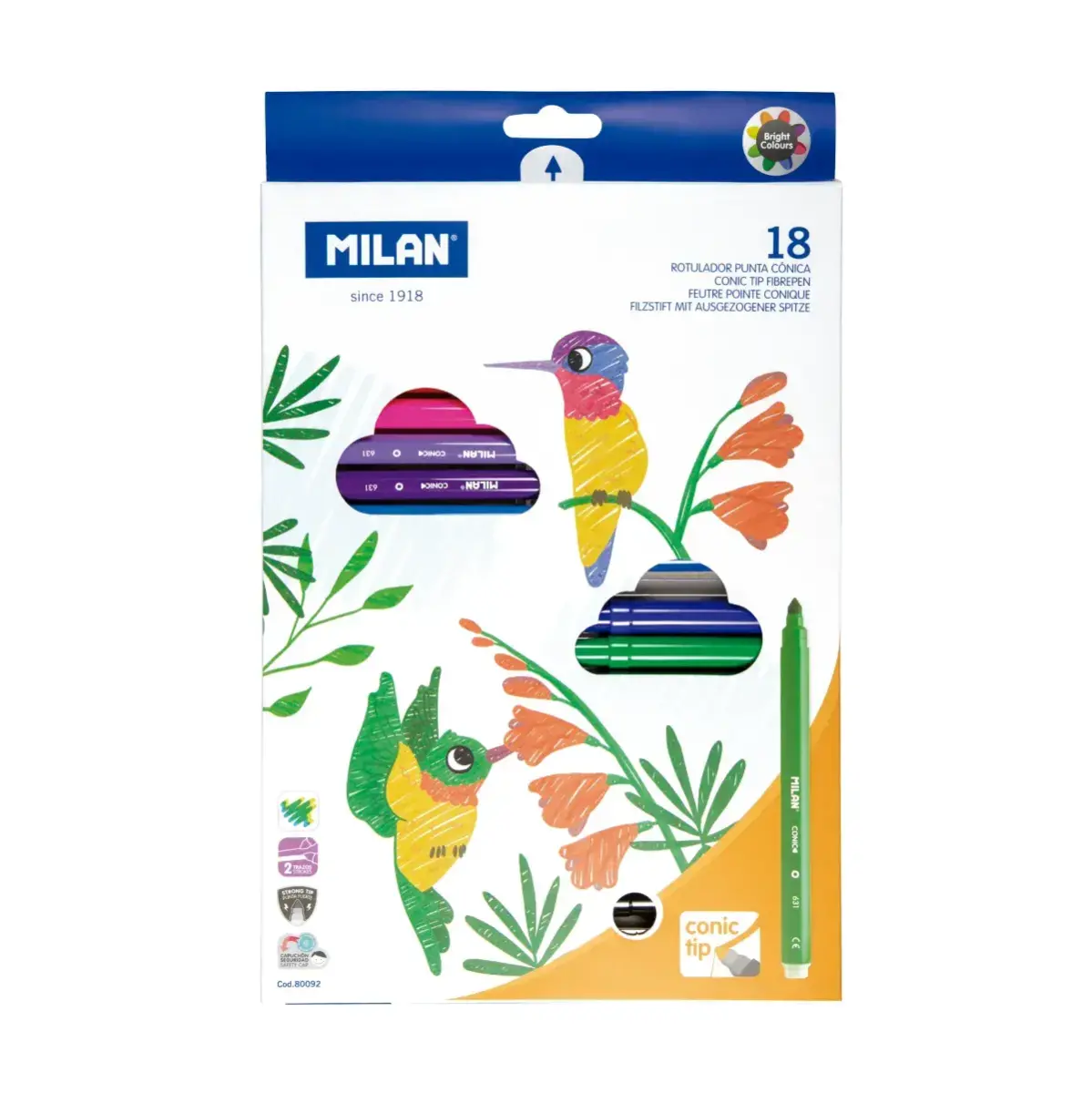 Kutu 18 konik uçlu fiber uçlu kalem