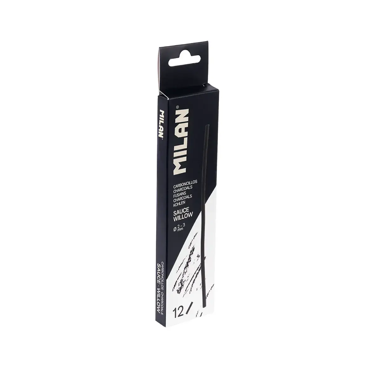 Kutu 12 söğüt kömür çubukları Ø 2-3 mm