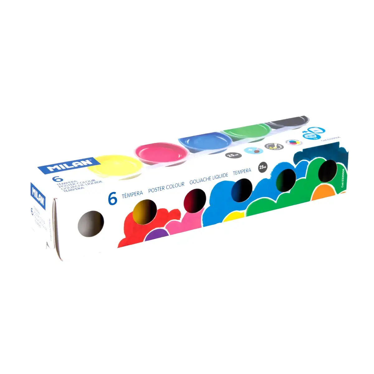 Kutu 6 jars 25 ml poster boyası karışık renkler