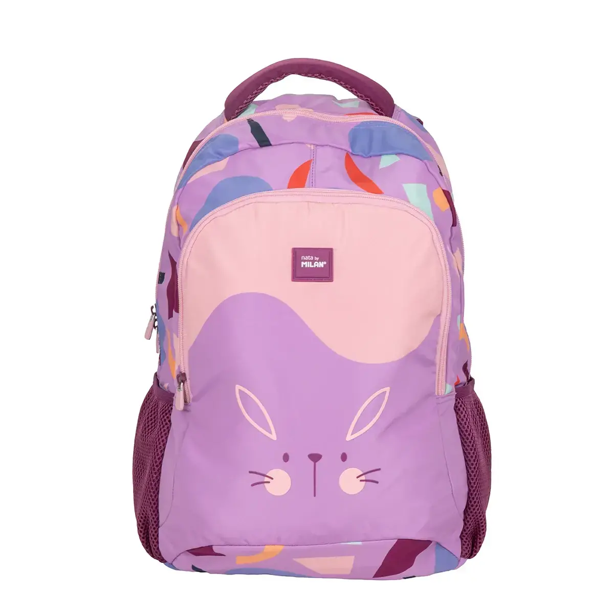 2 fermuarlı okul sırt çantası (21 L) Fun Animals özel serisi, pembe