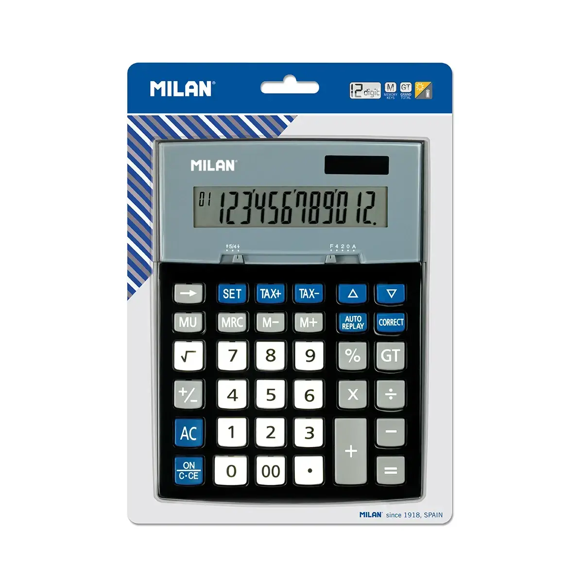 blister siyah 12-digit hesap makinesi ve Check Button
