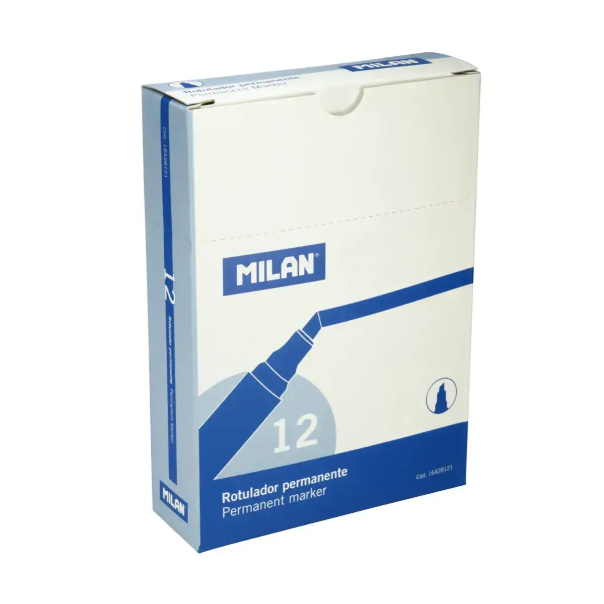 Kutu 12 mavi permanent markörü ve chisel tip (1 - 4 mm)