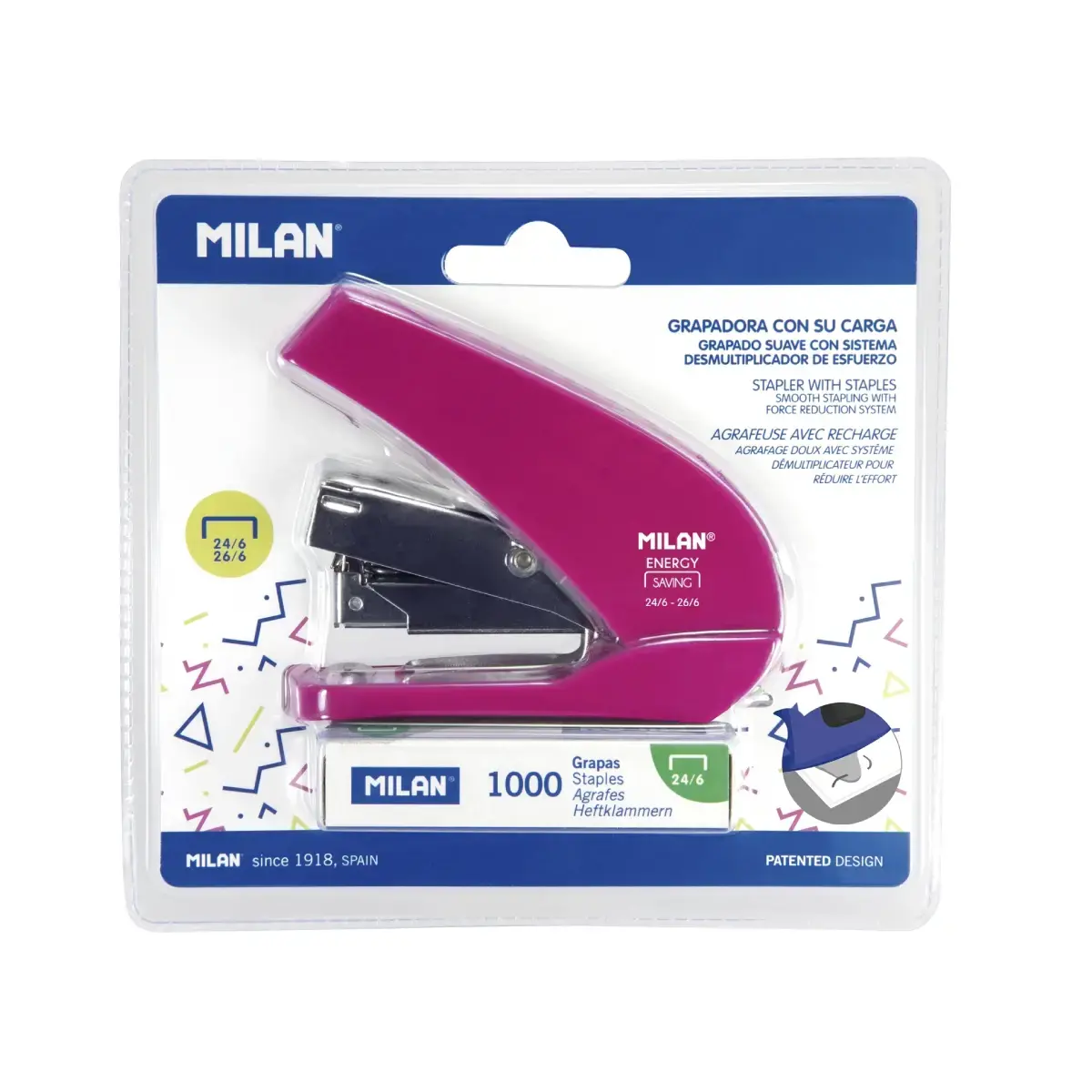 blister 'energy saving' compact zımba pembe, Acid serisi (incl. 1000 zımba teli)