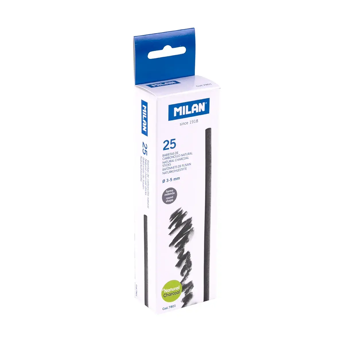 Kutu 25 kızılağaç kömür çubukları (silindirik Ø 3-5 mm)