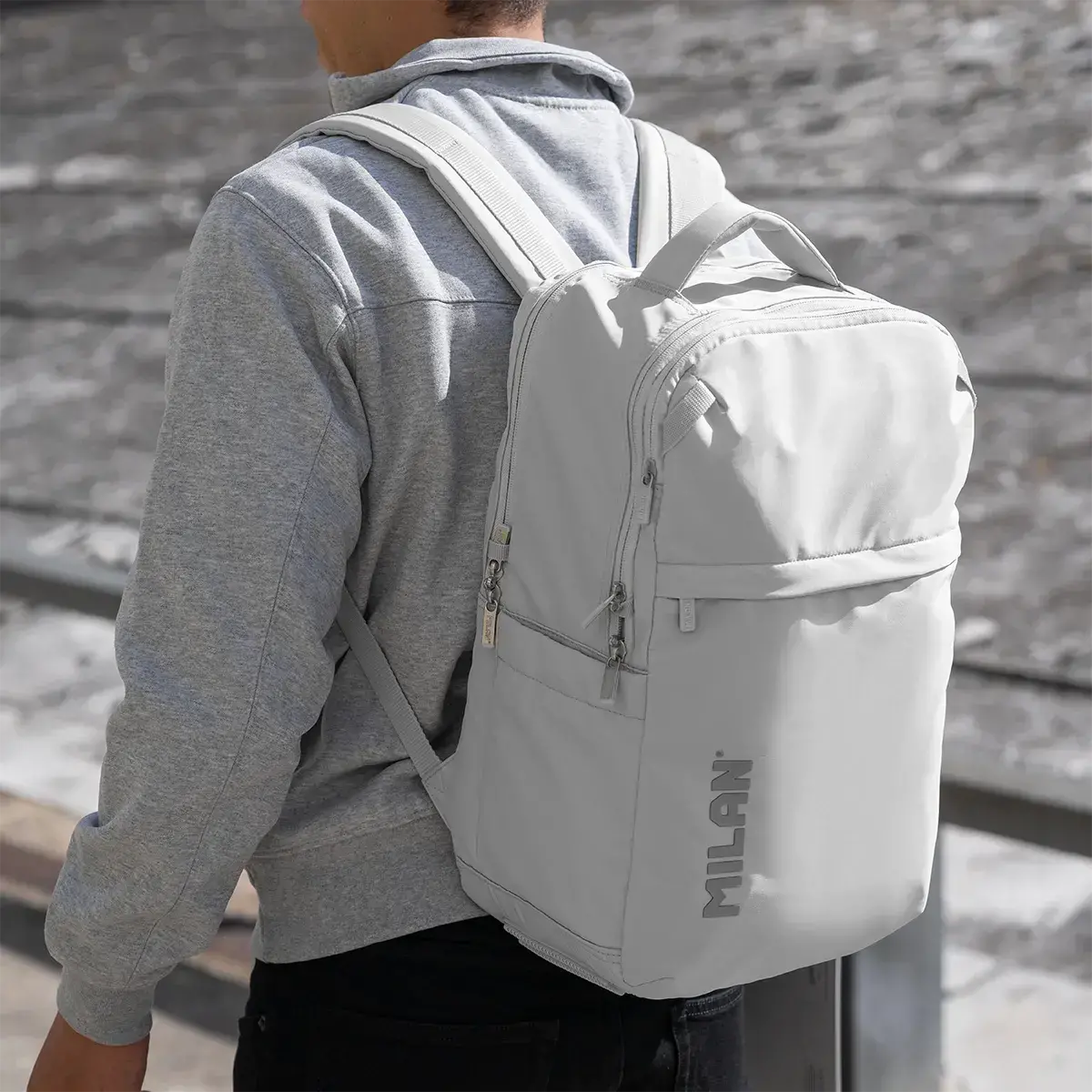 Backpack 5 zipped compartments (25L) Shadow collection grey