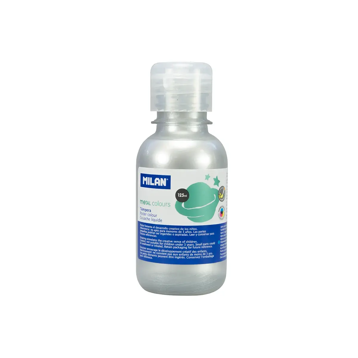 125 ml şişe gümüş poster boyası