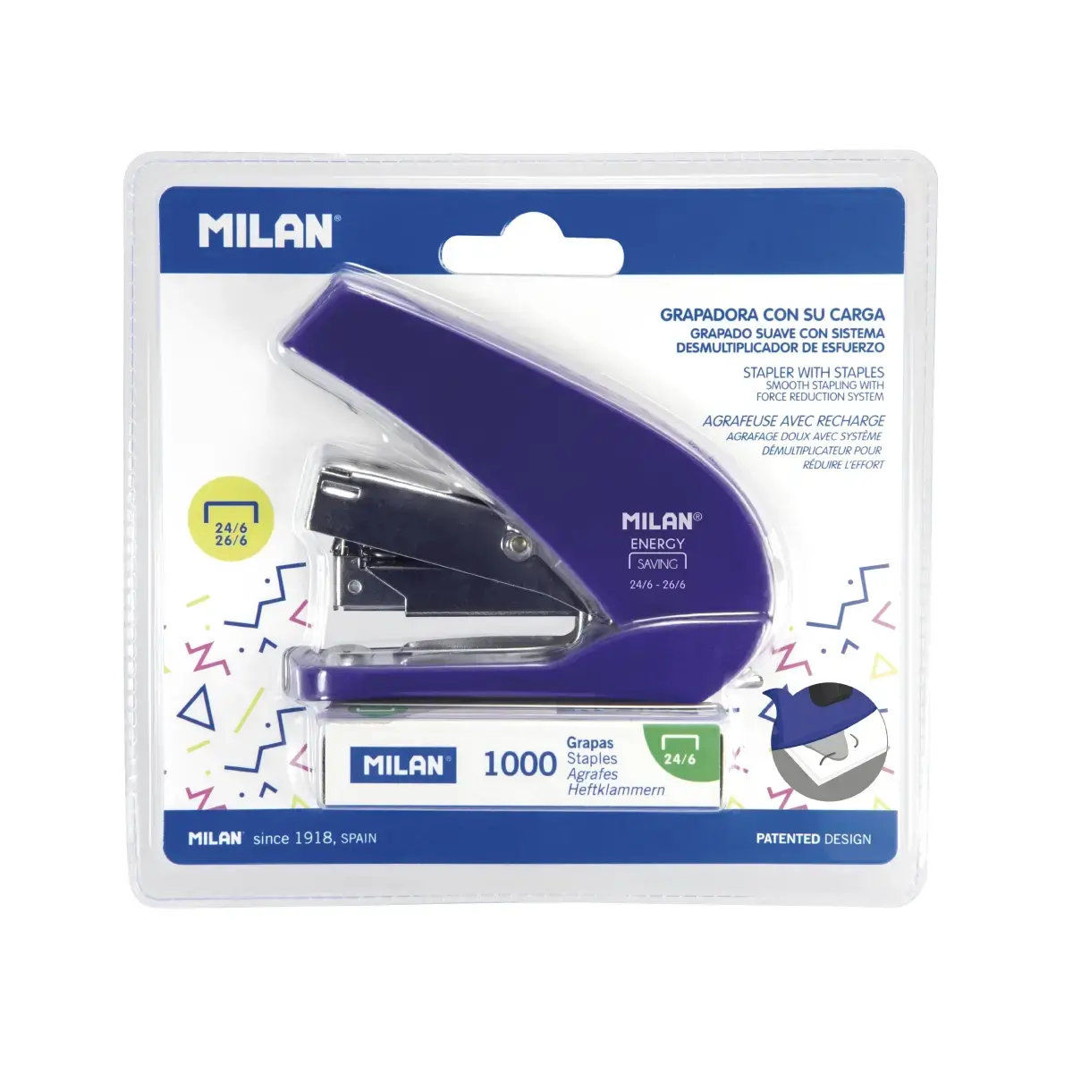 blister 'energy saving' compact zımba mavi, Acid serisi (incl. 1000 zımba teli)