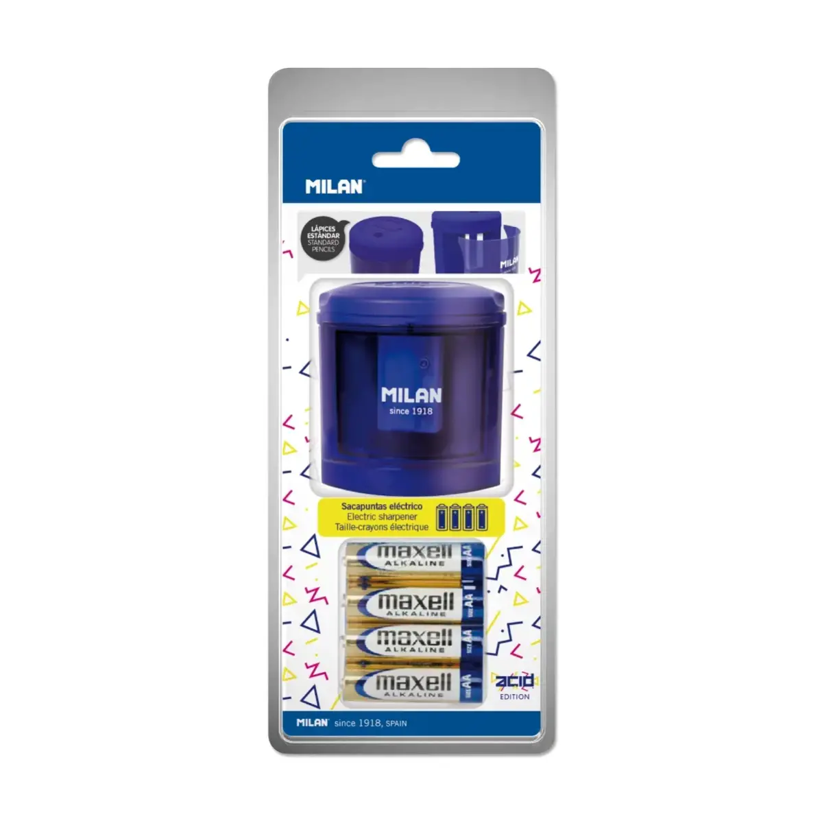 blister POWER-SHARP elektrikli kalem kalemtıraş (batteries included)mavi, Acid serisi