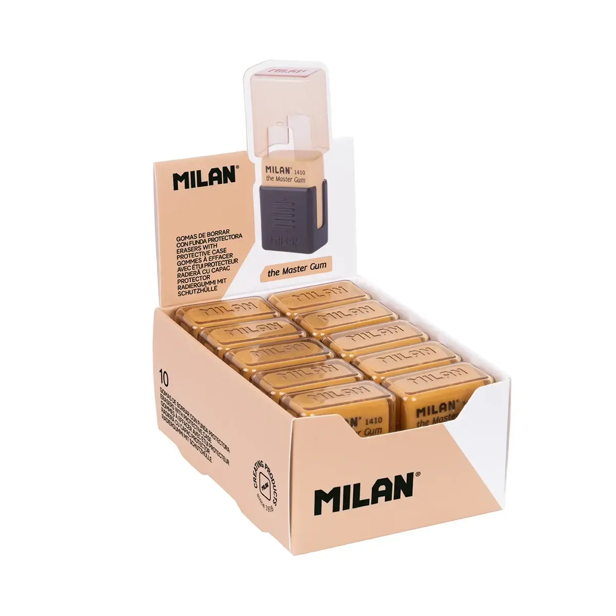 Teşhir kutusu 10 Master Gum silgi (güzel sanatlar için özel) sert kılıflı