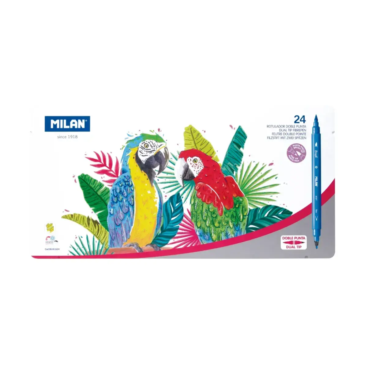 Metal kutu 24 fine - fırça dual tip fiber uçlu kalem