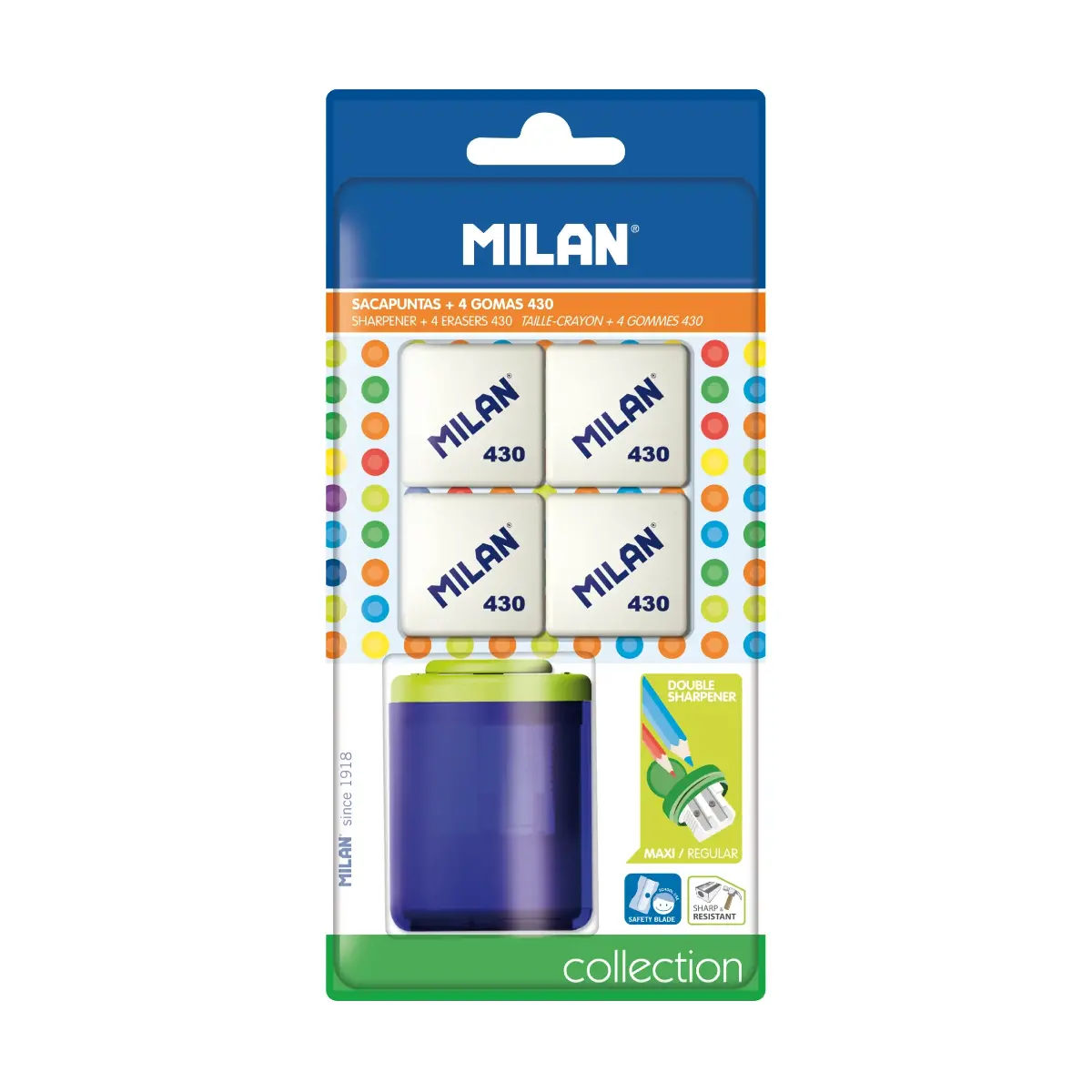 blister 1 koleksiyonu kalem kalemtıraş + 4 silgi 430