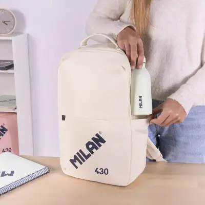 Mochila con cierre bloqueable de seguridad (15L), colección 430 since 1918, beige