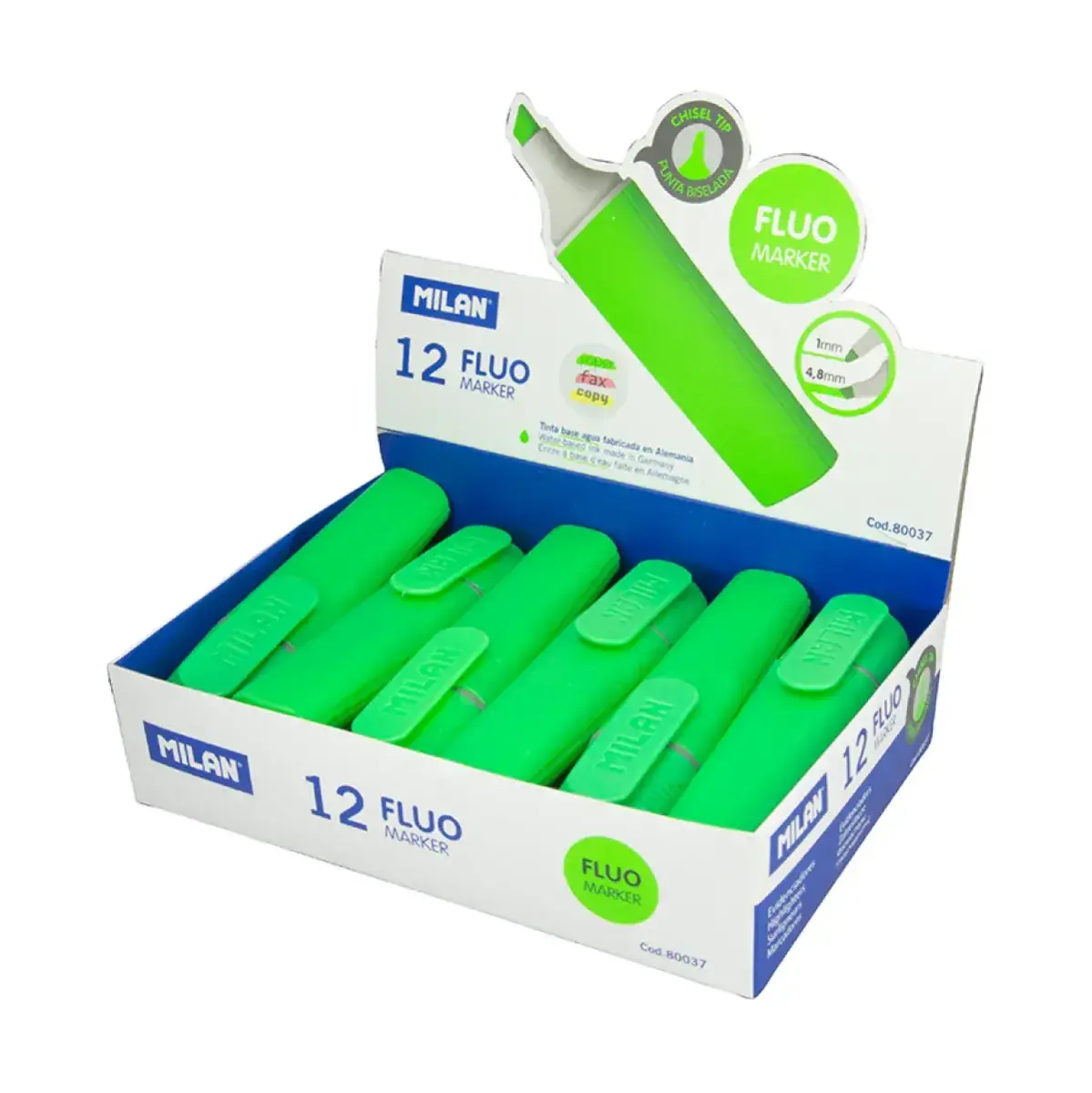 Teşhir kutusu 12 yeşil Fluo highlighters