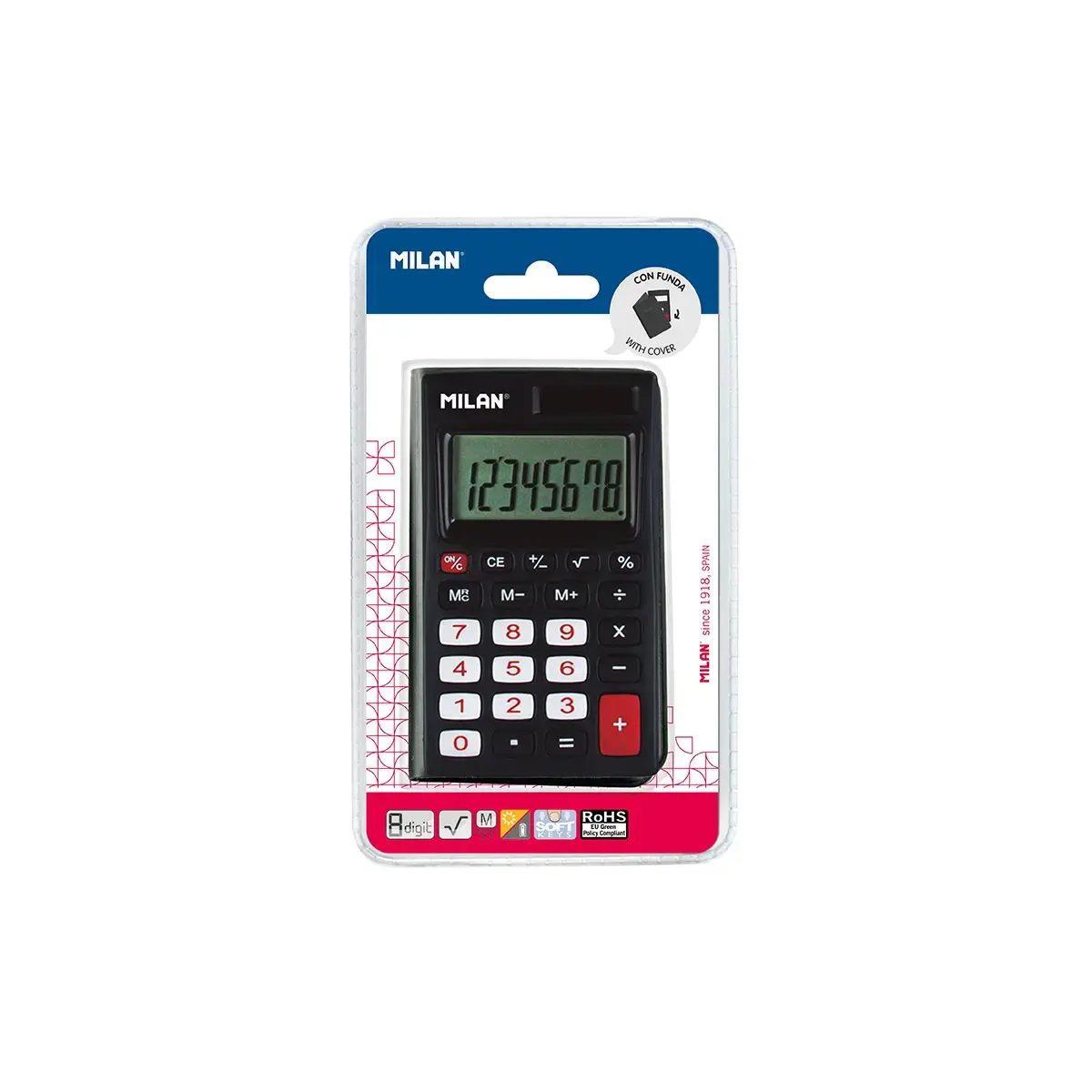 blister siyah 8-digit hesap makinesi, ve cover