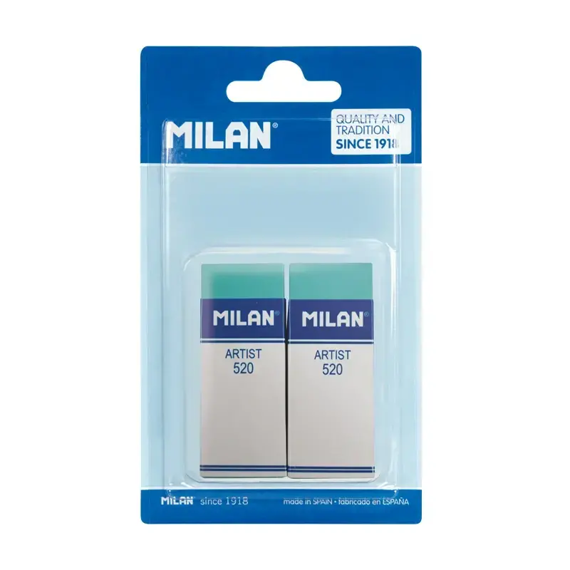 blister 2 nata® Artist 520 silgi yeşil renkte, ve karton kılıf