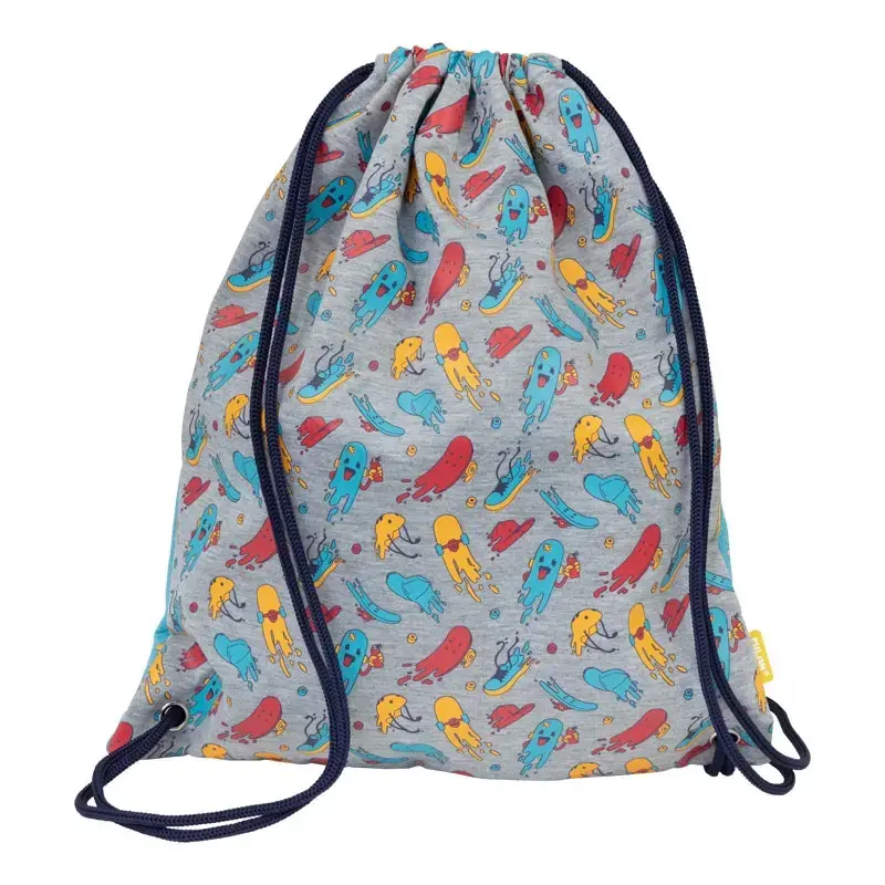 Big drawstring sırt çantası Kickflip, gri ve mavi