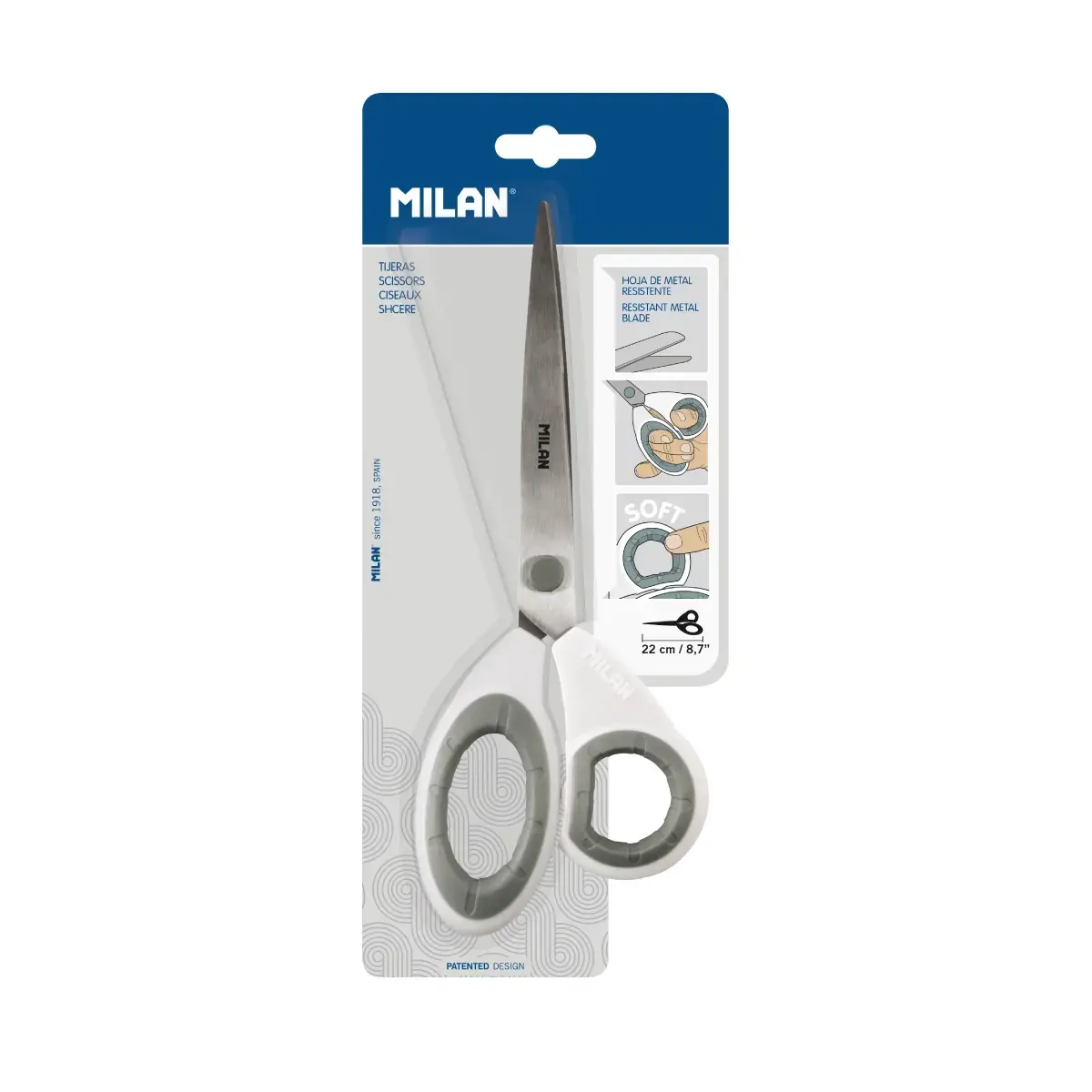 blister beyaz office makas 22 cm