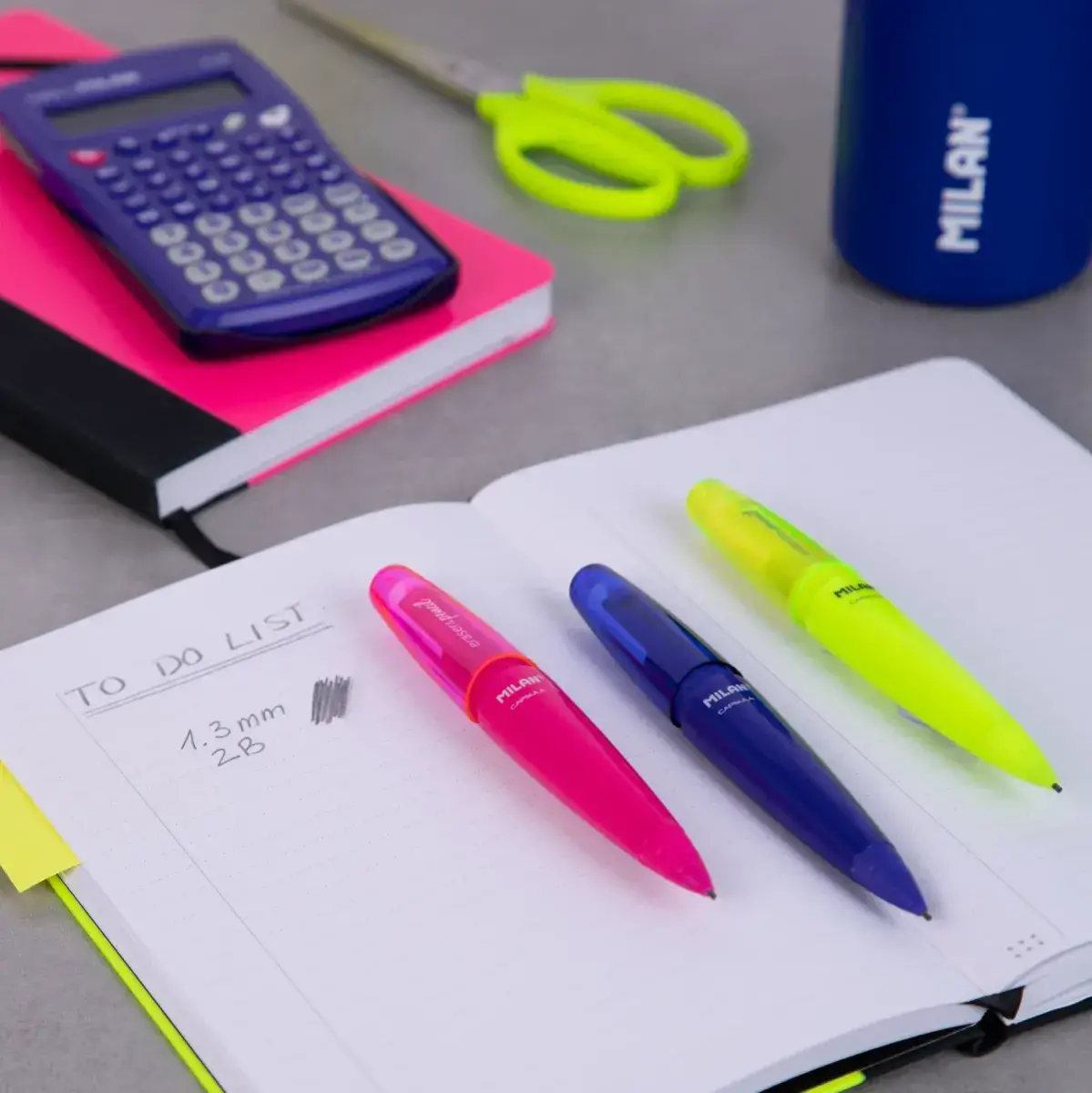 Blister pack CAPSULE FLUO 2B mechanical pencil + 2 spare erasers
