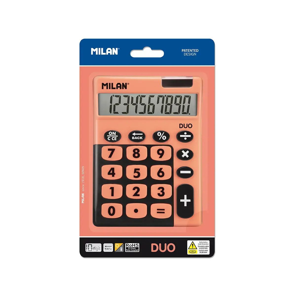 blister 10-digit masa üstü hesap makinesi Duo, turuncu