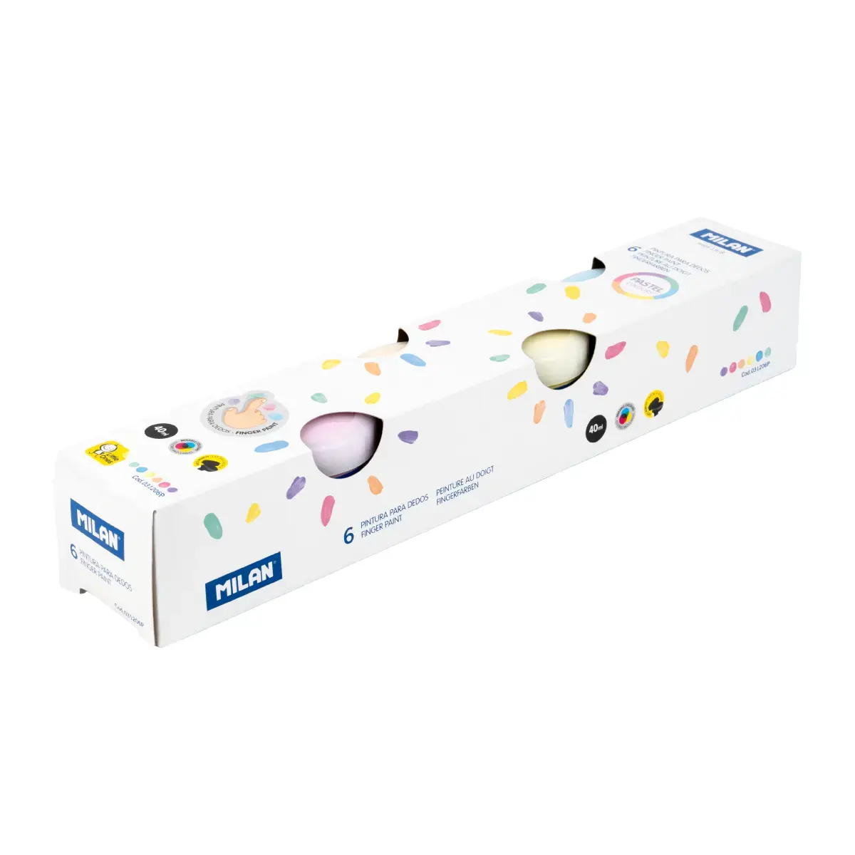 Kutu 6 pots 40 ml parmak boyası, pastel renkler