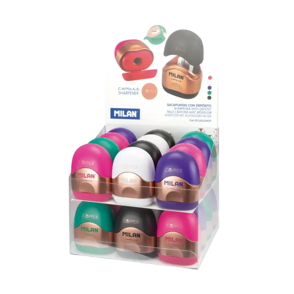 Teşhir kutusu 24 CAPSULE Copper kalem kalemtıraş
