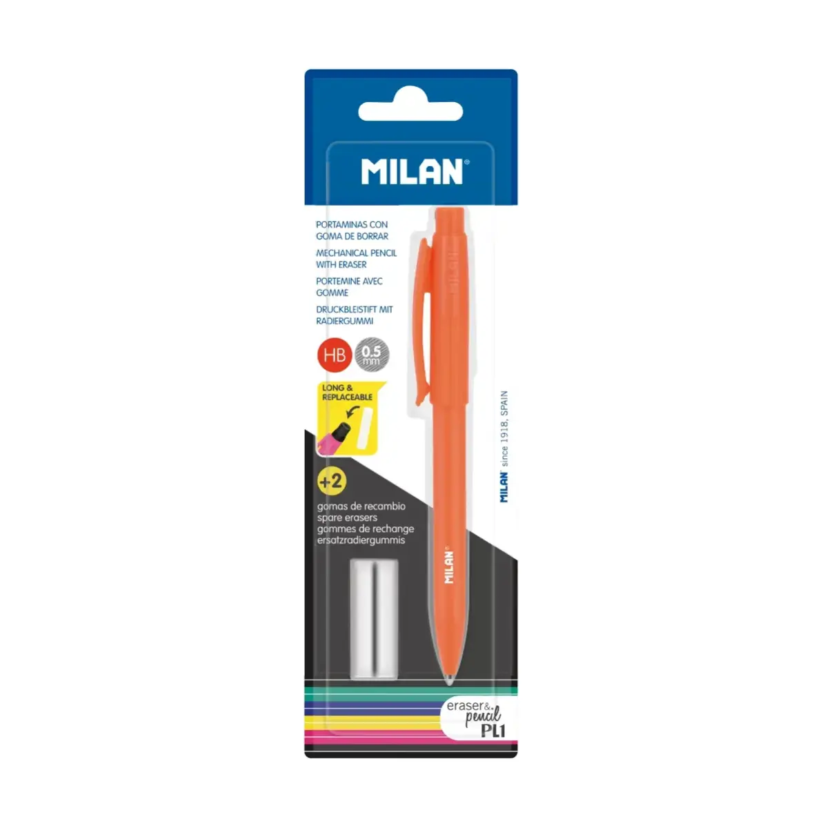 blister PL1 0.5 mm mekanik kalem + 2 yedek silgi