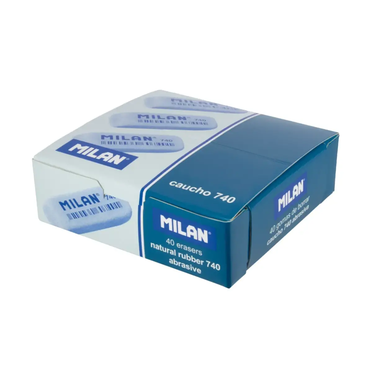 Kutu 40 aşındırıcı bevelled kauçuk silgi 740 mürekkepli, gri renkli