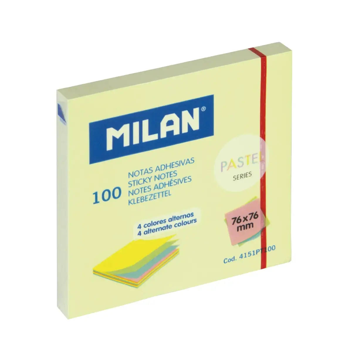 Blok 100 yapışkanlı notlar ve alternate renkler 76 x 76 mm, Pastel serisi