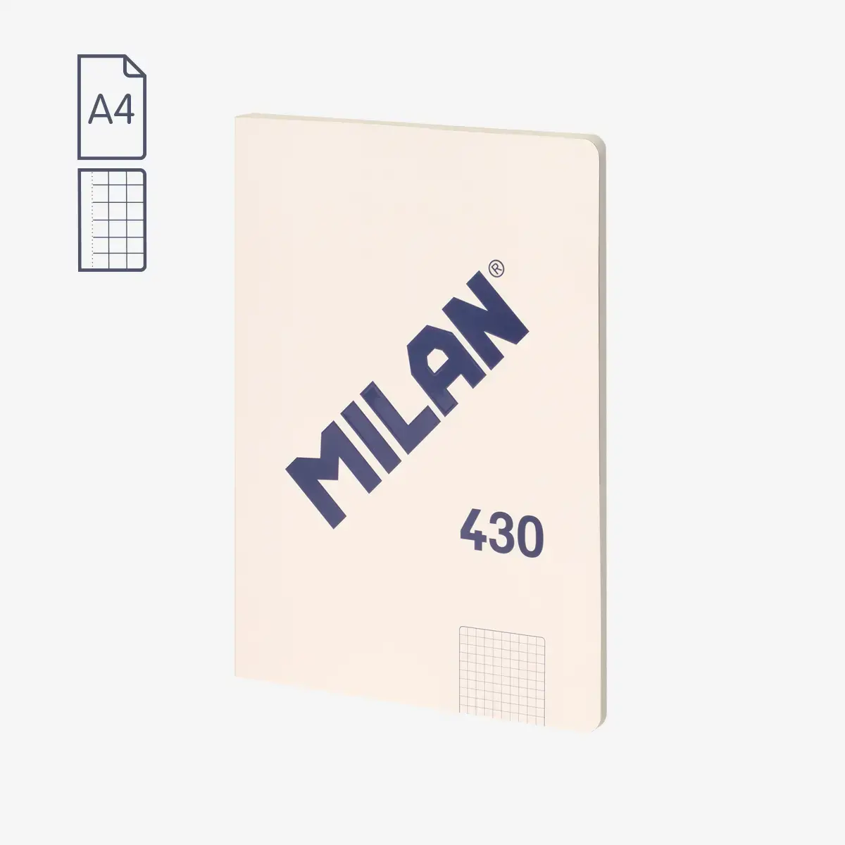 A4 Ciltli Defter, kareli kağıt, 48 yaprak 95 gr/m², 430 1918 koleksiyonu, bej