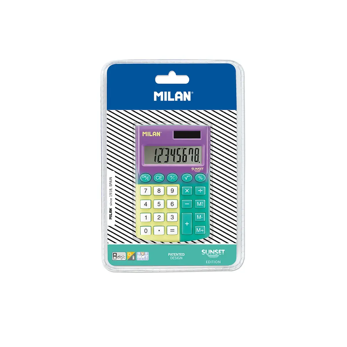 blister 8-digit Sunset cep hesap makinesi turkuaz