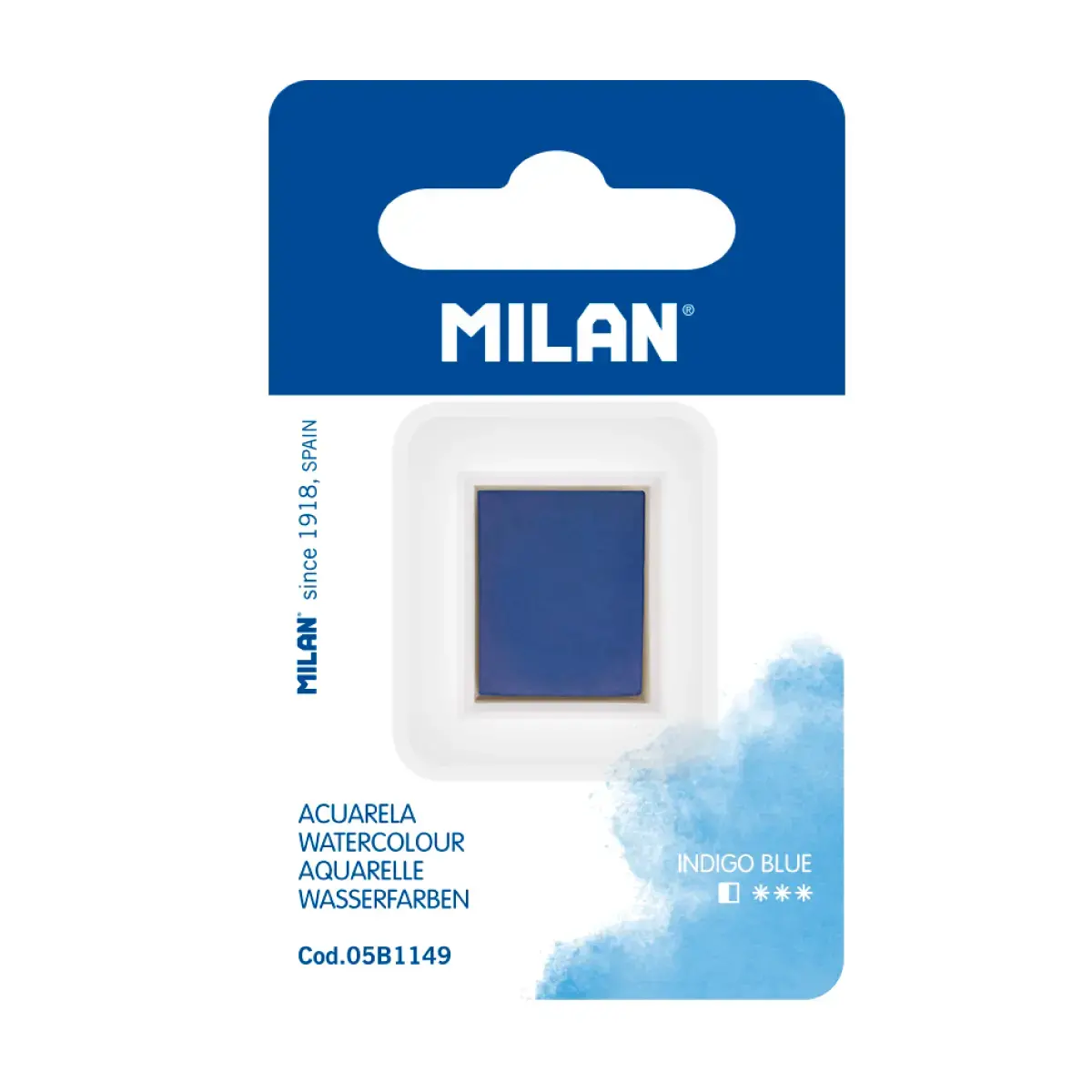 MILAN Art Suluboya Dolgusu (yarım tablet), çivit mavisi