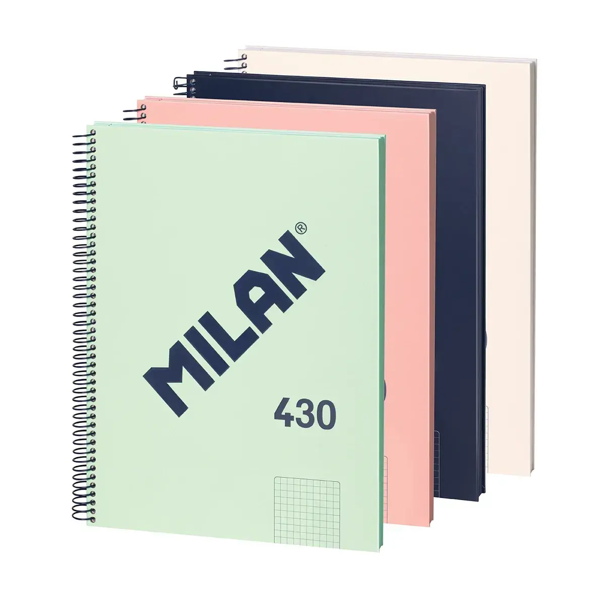 4'lü A4 Telli Defter sert kapaklı, kareli kağıt (5 x 5 mm), 80 yaprak 95 gr/m², 430 1918 koleksiyonu